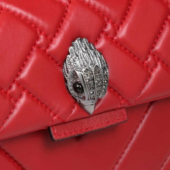 Kurt Geiger London Red Kensington Medium Leather Shoulder Crossbody Bag Purse - Picture 14 of 16